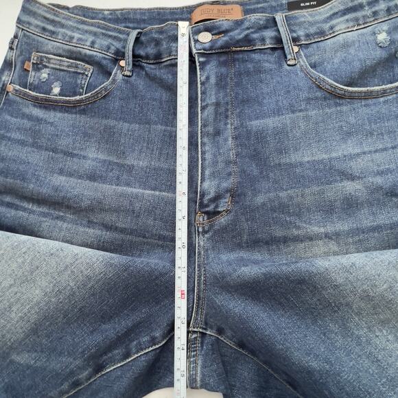 Judy Blue Slim Fit Medium Wash High Rise Jeans Plus Sz 22W JB88776 DK Whiskered - Picture 15 of 16